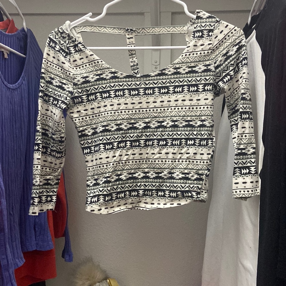 Aztec print crop top